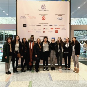 The IWL group awaiting to enter the 2019 Mass Women's Conference. 